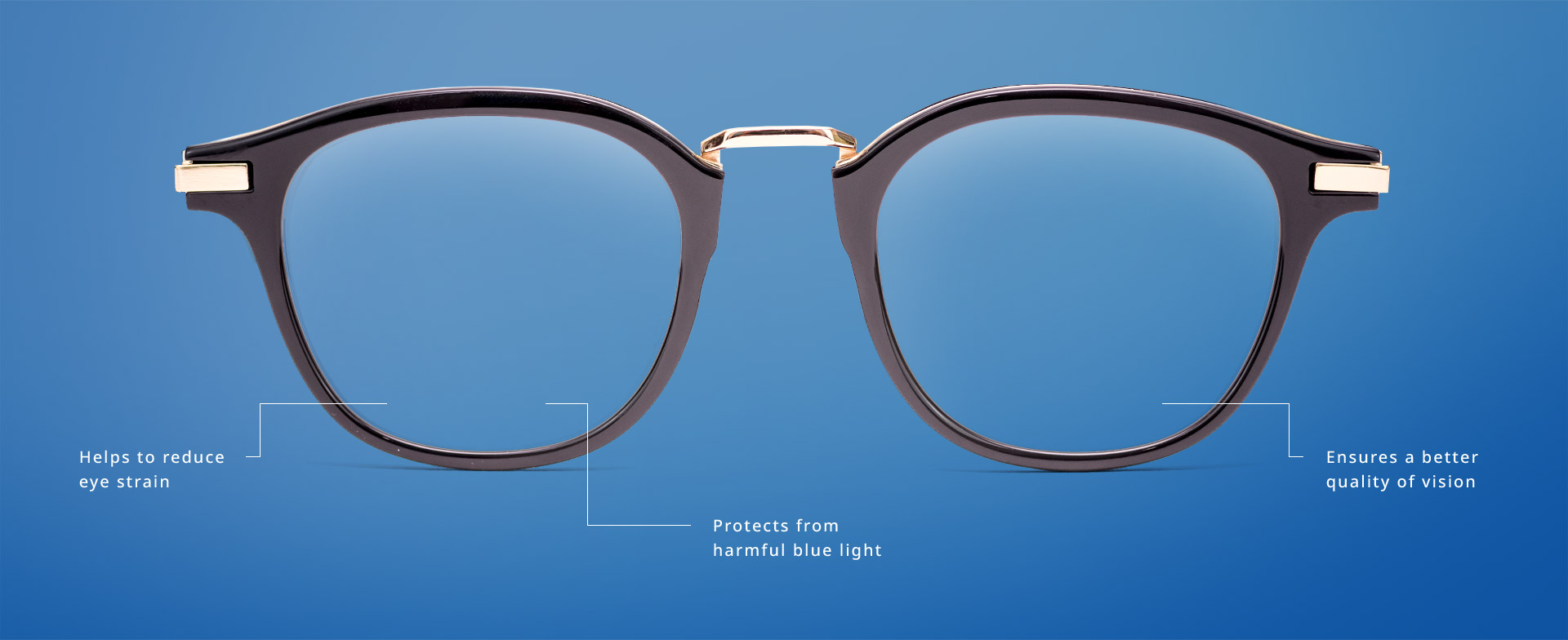 1. Helps to reduce eye strain  2. Protects frm harmful blue light 3. Ensures a better quality of vision 